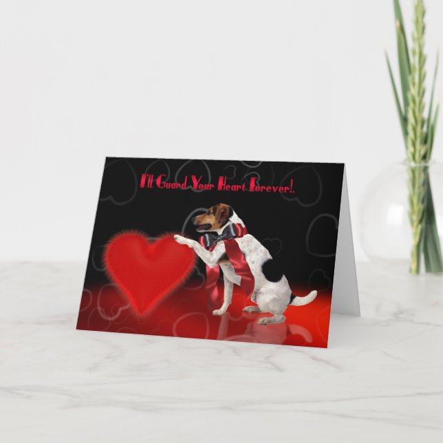 Carte de voeux mignonne de Valentine de chien - (Devant)