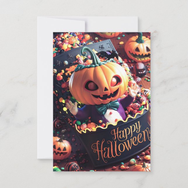 Carte de vœux mignonne pour Halloween #5 (Devant)