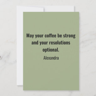 Carte de vœux minimale drôle Nouvel An Même moi Ve