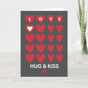 Carte de vœux Minimaliste Amour Câlin Bisou