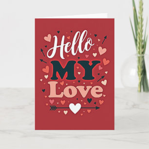 Carte de vœux Minimaliste Bonjour Mon Amour