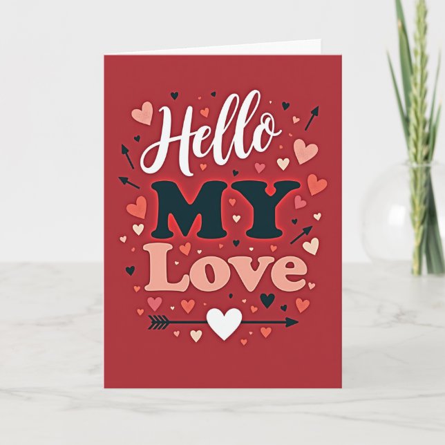 Carte de vœux Minimaliste Bonjour Mon Amour (Devant)
