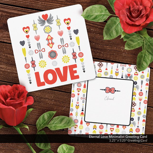 Carte de voeux minimaliste d'amour éternel (Eternal Love Greeting Card, Bold and Vibrant Minimalist Design)
