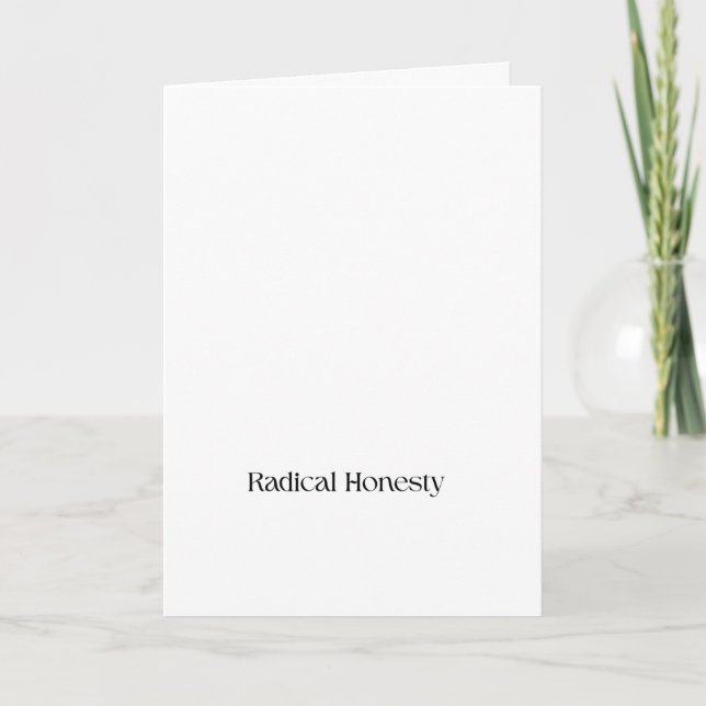 Carte de vœux minimaliste d'honnêteté radicale (Devant)