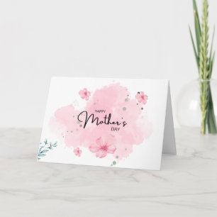 Carte de vœux minimaliste rose florale pour la fêt