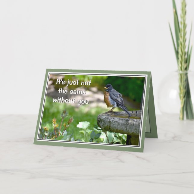 Carte de voeux Miss You Sad Bird (Devant)