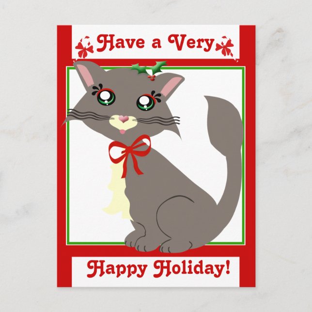Carte de vœux Misty Toon Kitty Holiday! (Devant)