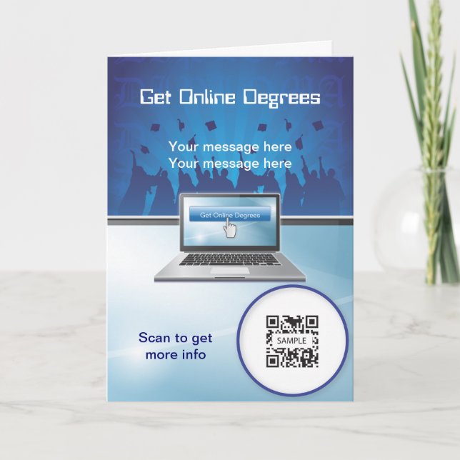 Carte de voeux Modèle diplômes en ligne (Devant)