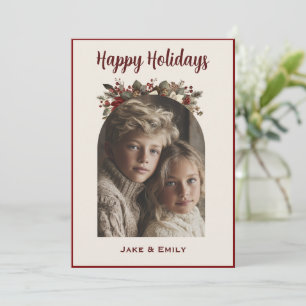 Carte de vœux moderne de fêtes de famille avec pho