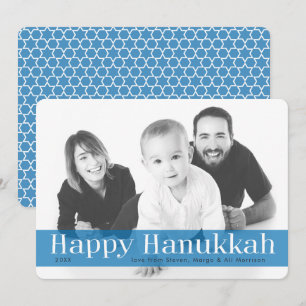 Carte de vœux moderne de Hanukkah avec photo
