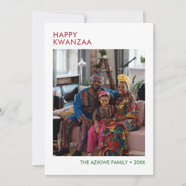 Carte de vœux moderne de Kwanzaa avec photo "Joyeu (Devant)