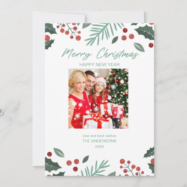 Carte de vœux moderne de Noël avec collage de phot (Devant)