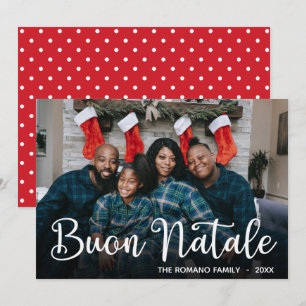 Carte de vœux moderne de Noël avec photo Buon Nata