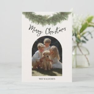 Carte de vœux moderne de Noël avec photo de famill
