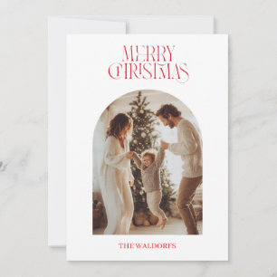Carte de vœux moderne de Noël avec photo de famill