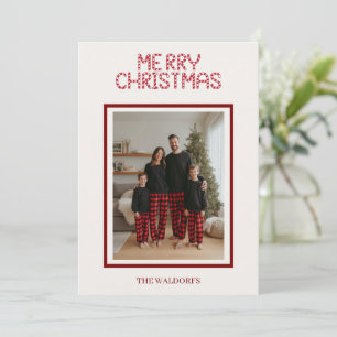 Carte de vœux moderne de Noël avec photo de famill