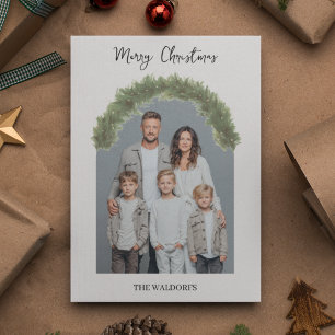 Carte de vœux moderne de Noël avec photo de famill