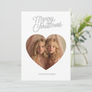 Carte de vœux moderne de Noël avec photo de famill