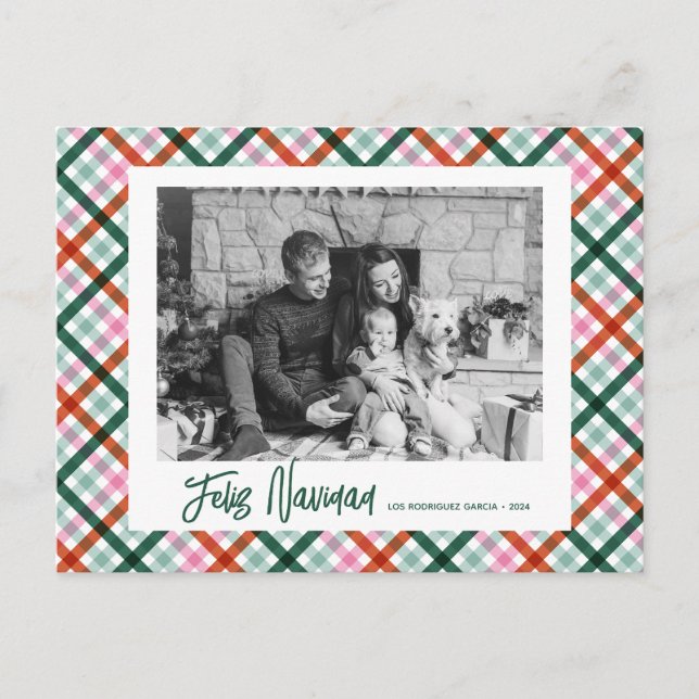 Carte de vœux moderne de Noël Feliz Navidad  (Devant)