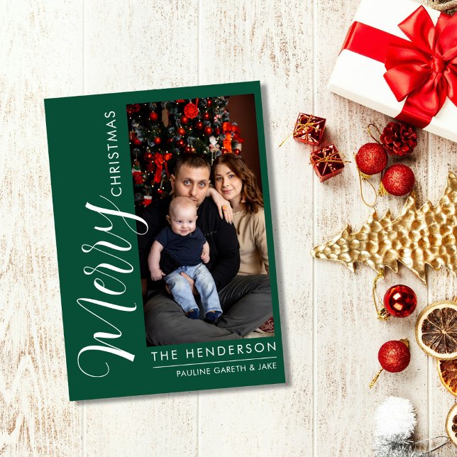 Carte de vœux moderne élégante avec photo |Joyeux  (Créateur téléchargé)