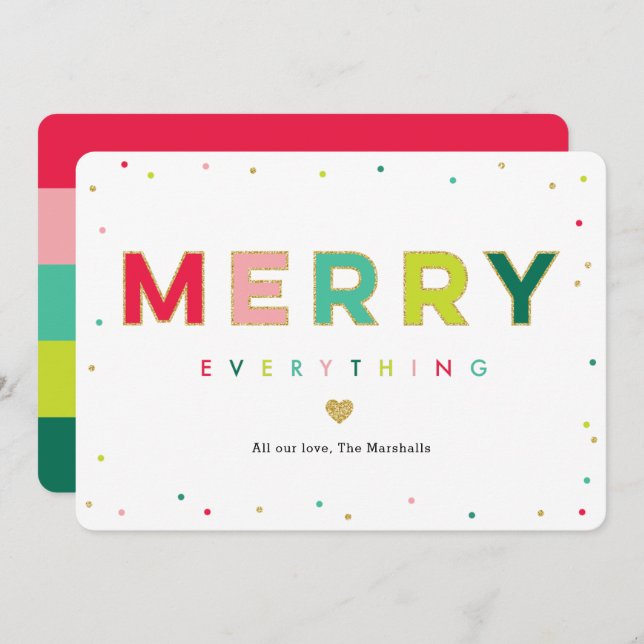 Carte de vœux moderne Joyeuses Fêtes sans photo (Devant / Derrière)