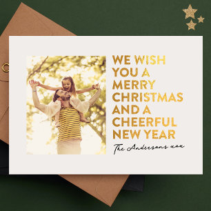 CARTE DE VOEUX MODERNE JOYEUX NOËL ET NOUVEL AN EN