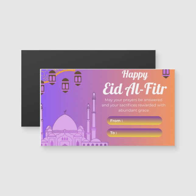 Carte de vœux moderne minimale Eid Mubarak | Simpl (Devant / Derrière)