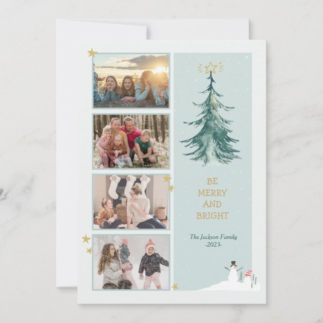 Carte de voeux moderne minimaliste de Noël (Devant)