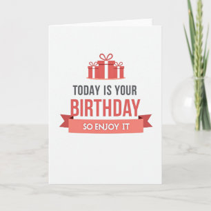 Carte de vœux moderne pour anniversaire avec boîte
