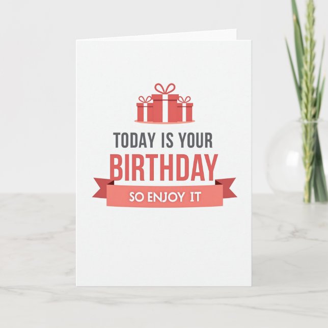 Carte de vœux moderne pour anniversaire avec boîte (Devant)