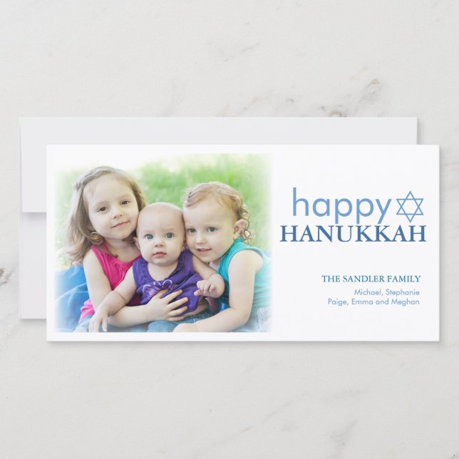 Carte de vœux moderne pour Hanukkah (Devant)