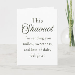 Carte de vœux moderne pour Shavouot - Délices lait
