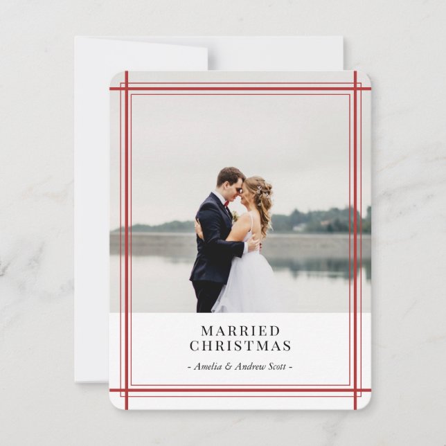 Carte de vœux moderne Red Lines (Devant)