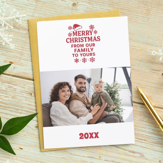 Carte de vœux moderne rouge et blanc pour Noël (Créateur téléchargé)
