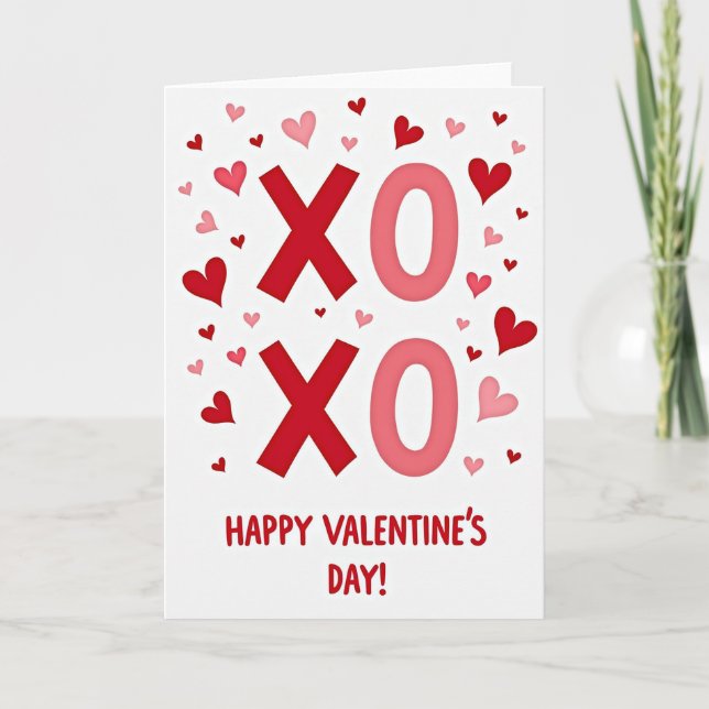Carte de vœux moderne Xoxo pour la Saint-Valentin (Devant)