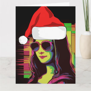 Carte de voeux MONA LISA FUNNY CHRISTMAS