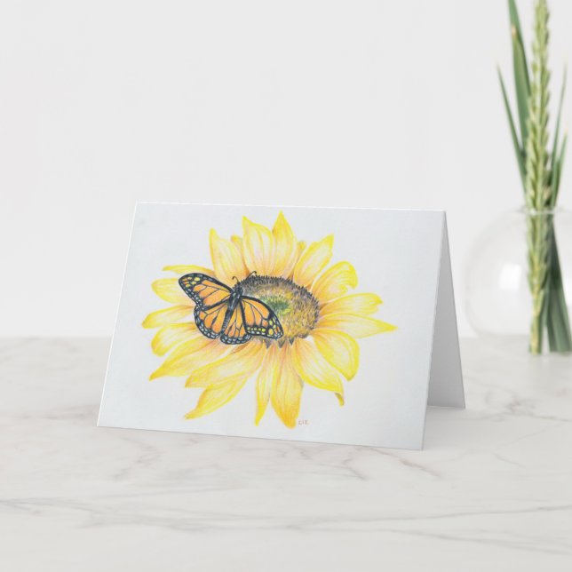 Carte de vœux Monarque & Tournesol (Devant)