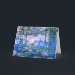 Carte de voeux Monet Water Lilies<br><div class="desc">Carte de voeux Monet Water Lys. Peinture à l'huile sur toile de 1916. Monet peint son fameux bassin de nénuphars de manière obsessionnelle pendant les dernières années de sa carrière, puisant son inspiration dans la lumière du soleil et son effet changeant sur l'eau, les fleurs aquatiques et le feuillage. Ce...</div>