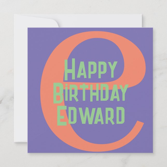 Carte de voeux Monogramme Anniversaire - Initiale  (Devant)