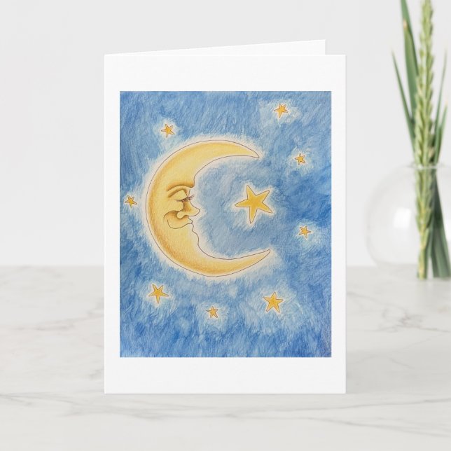 Carte de voeux Moon and Stars (Devant)
