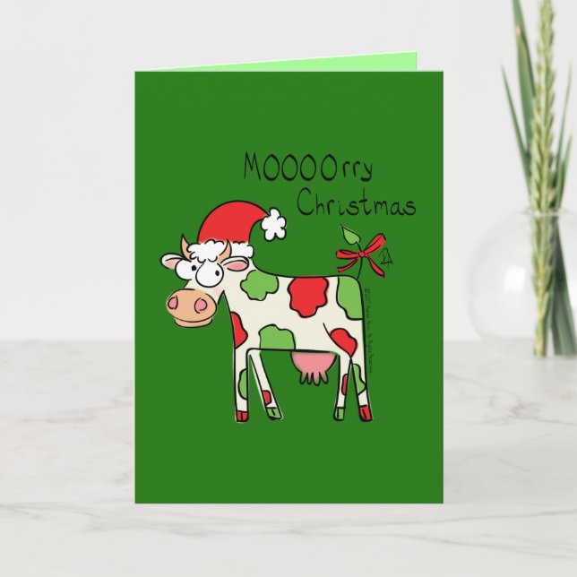 Carte de voeux Mooooror Christmas Cow Holiday (Devant)