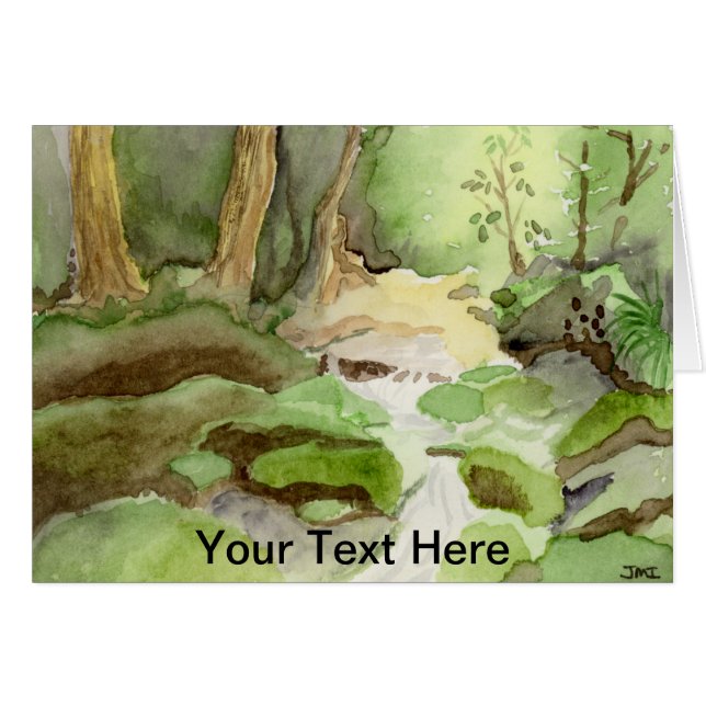 Carte de voeux Mossy Mountain Stream (Devant horizontal)
