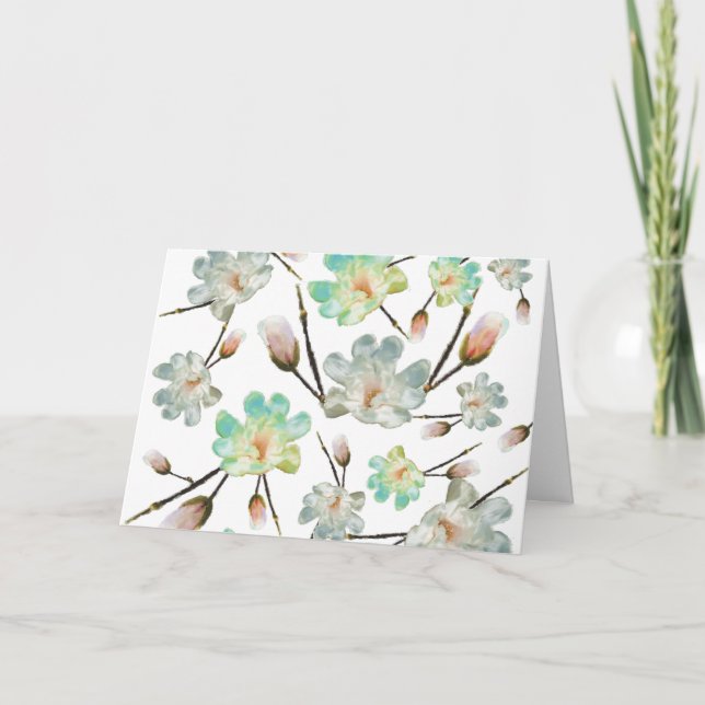 Carte de voeux Motif Magnolia (Devant)