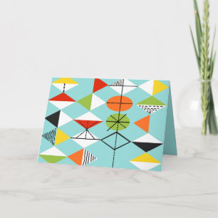 Carte de voeux Motif Retro Harlequin