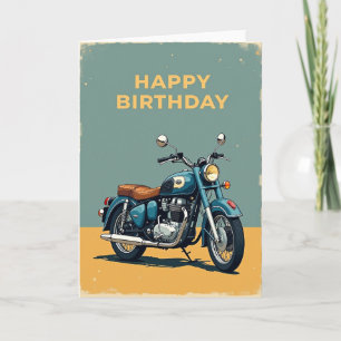 Carte de vœux moto pour anniversaire