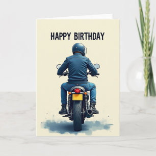 Carte de vœux moto pour anniversaire