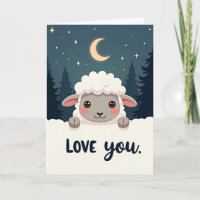 Carte de vœux Moutons mignons vous aiment