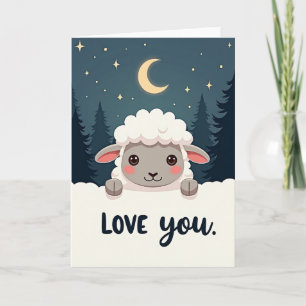 Carte de vœux Moutons mignons vous aiment