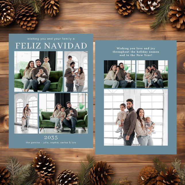 Carte de vœux multi-photos Feliz Navidad (Créateur téléchargé)