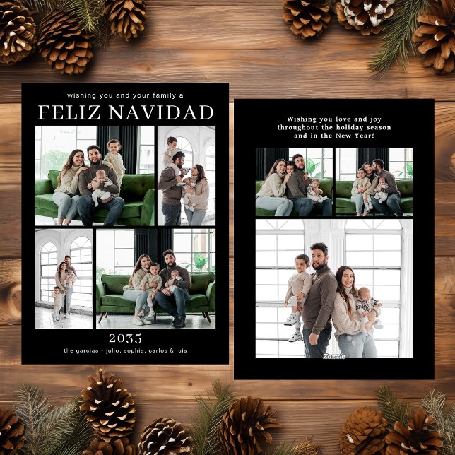 Carte de vœux multi-photos Feliz Navidad (Créateur téléchargé)
